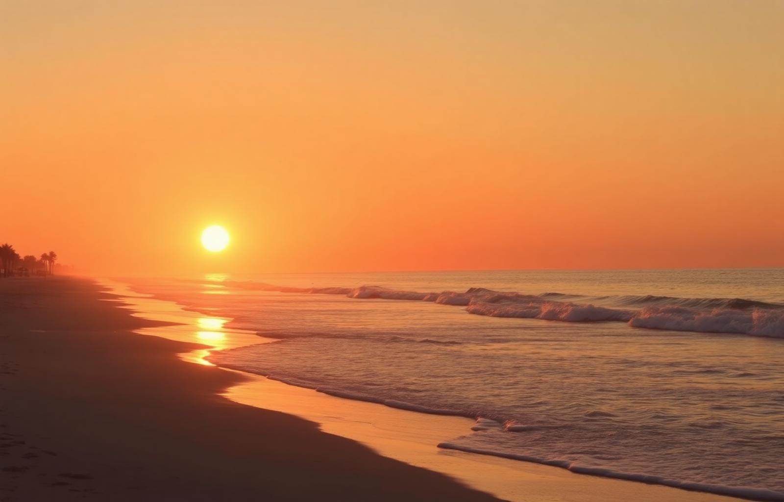 Sunrise over the Daytona Beach shoreline